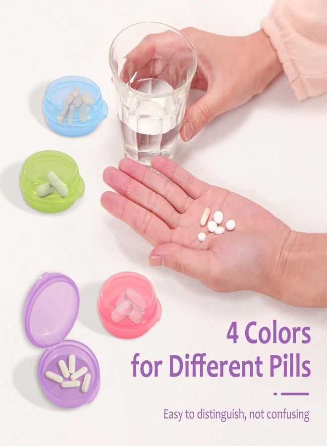 braxan 8 Pcs Small Pill Case, Colored Mini Pill Box, Portable Daily Mini Medicine Holder for Purse Pocket Briefcase, Perfect for Traveling(Pink+Blue+Green+Purple) - Image 4